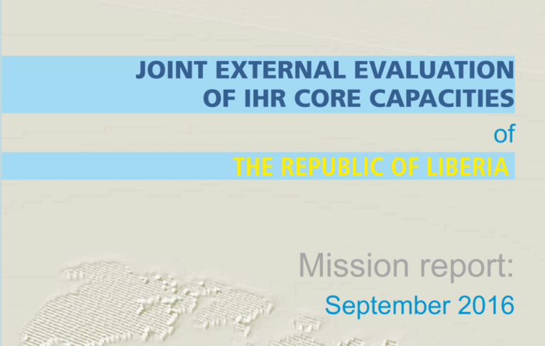 Joint External Evaluation of IHR Core Capacities of the Republic Of Liberia – 2016