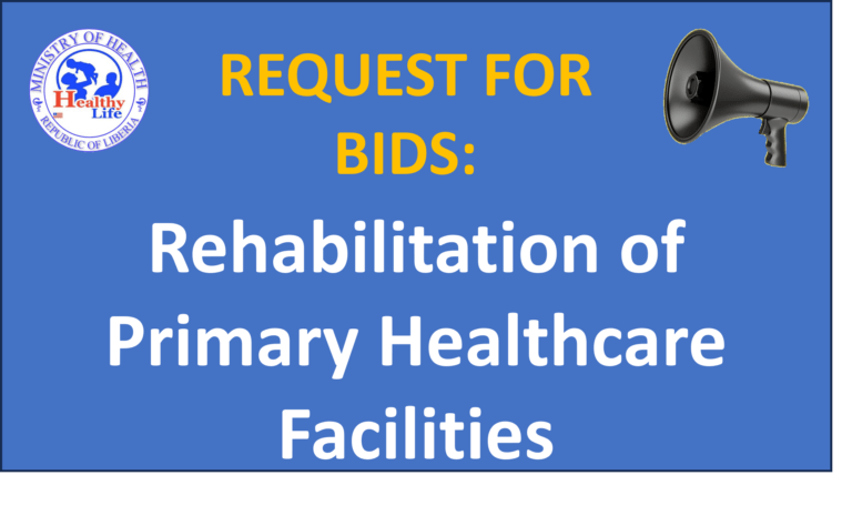 Request for Bids: Rehabilitation of Primary Healthcare Facilities